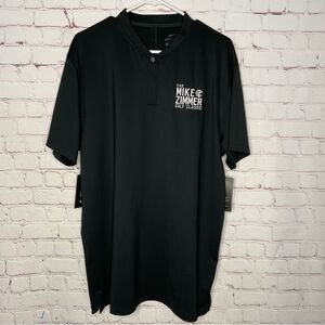 $85 NEW Nike‎ Dri-Fit The Mike Zimmer Mock Neck Golf Polo Shirt Black Size L